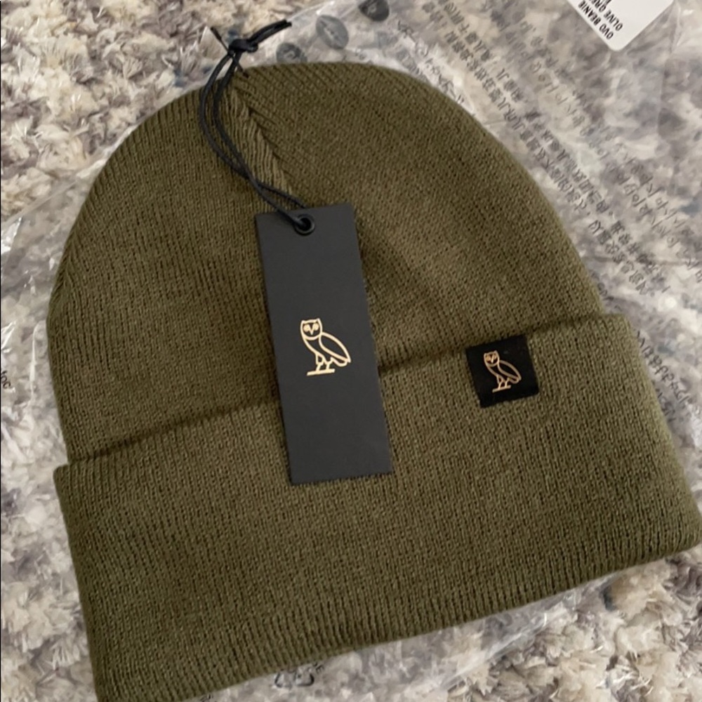 OVO olive green beanie
